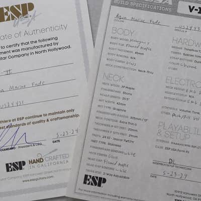 ESP USA V-II NT FM EMG Aqua Marine Fade image 15