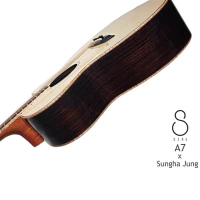 Sire A7 Sungha Jung series Natural All Solid Spruce & Rosewood Grand Auditorium guitar (high gloss) image 8