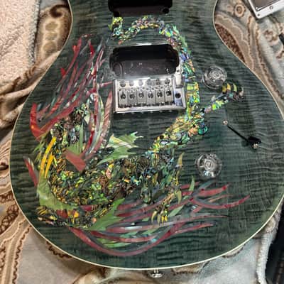 Firefly FFPR heavy modded• Abalone/Paua shell/Foil Sea Dragon (PRS Dragon‑Style) • PRS 85/15 “S” • CTS Electronics • Coil Split • Locking Tuners • Hard Case image 9
