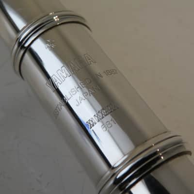 Yamaha YFL-581 Open Hole In-Line G, Solid Silver Flute image 2