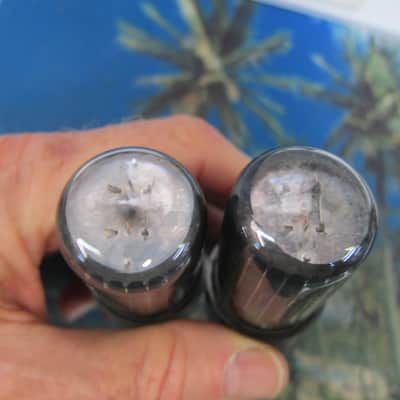 Pr Fomoco/GE 6V6GT Vintage Power Tubes, 1950s, USA,Dark Glass, Test Strong/Balanced, Ex Sound image 2