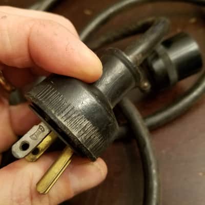Belden Original Vintage Bell & Howell Projector Round Twist-Lock Bakelite Electric Power Cord Cable 1940s - 1950s - Black image 2