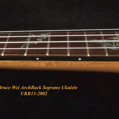 Handcrafted Soprano Ukulele, Solid Taiwania Archback, Turtle Inlay, Soft-bag, Bruce Wei UKB13-2002 imagen 2