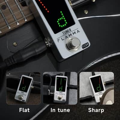 FLAMMA Tuner Pedal FC04 Chromatic Guitar Tuner Pedal, Tuning Pedal for High Precision 1 Cent with Pitch Indicator for Guitar and Bass, True Bypass image 3