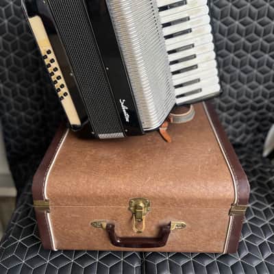 Silvertone Piano Accordion with case and strap- Must go! Plays good. Ships fast! image 1