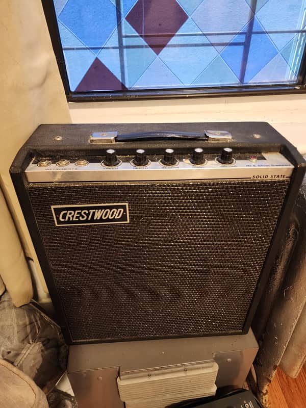 Crestwood Solid State Amp Unknown 60s/70s? - Black tolex image 1