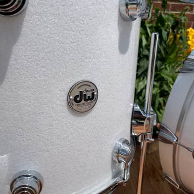DW Collector's Series Pure Maple Standard 4pc Drum Set White Glass Glitter 22/10/12/16 image 11