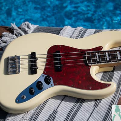 Edwards by ESP  E-JB-130ALR  - Vintage White - 70's Jazz Bass Style Reissue - Made in Japan - Pro Set Up w Perfect Frets/Action/Intonation! image 6