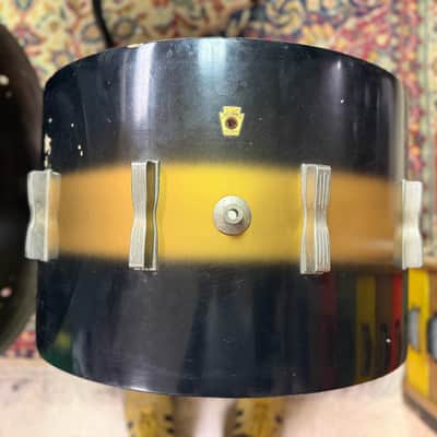 1960 Ludwig Club Date 14x22 Black & Gold Duco Bass Drum Shell image 3