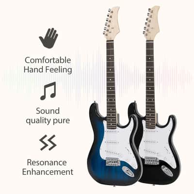 Blue Full Size Electric Guitar with Amp, Case and Accessories Pack Beginner image 2
