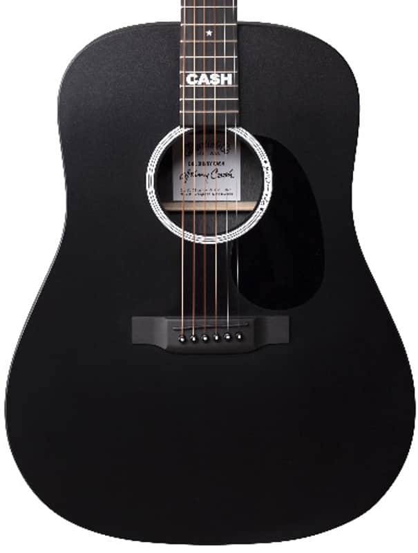Martin DX Johnny Cash Acoustic Electric Guitar - Satin Black image 1