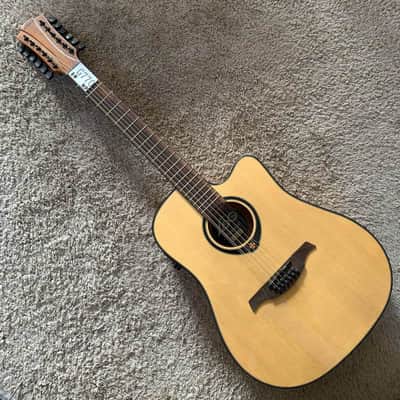 LAG 12 String Acoustic Electric Guitar, Spruce Plywood Top Body, Mahogany Neck, Rosewood Fingerboard image 2