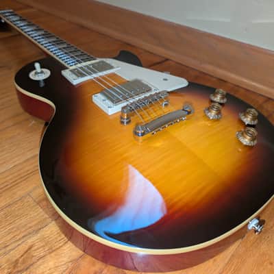 Epiphone Les Paul Standard 50’s Guitar in Bourbon Burst over a Flame Maple Top with Locking Hard Shell Case (with key). Very Good Condition. Fresh professional set up. Made in 2020. image 13