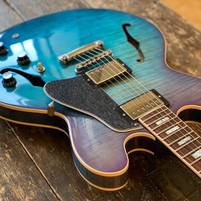 Gibson USA Memphis ES-335 2018 Limited Edition Figured Blueberry Burst Fade w/ OHSC & Docs image 23