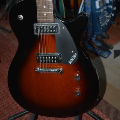 2000's Gretsch Junior Jet II Electromatic in Tobacco Finish. As of Sept. 15th, 2025 It has a complete New Set-up with New Stringjoy 10's installed, w/New Black Dunlop Straploks &  New Molded ABS Hardshell Case image 2