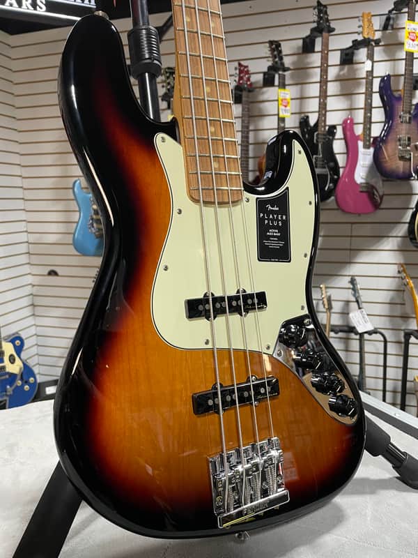 Fender Player Plus Active Jazz Bass - 3-Tone Sunburst w/Pau Ferro Fretboard + Gig Bag & PLEK*D #475 image 1