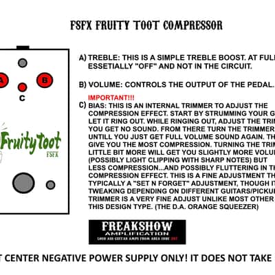 Freakshow Effects Fruity Toot compressor (orange squeezer inspired) image 3