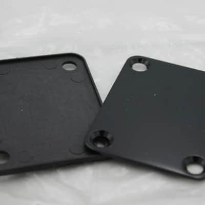Black Metal Neck Plate Seat w/ Plastic Cover No Screws image 3