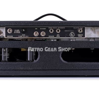 Fender Bandmaster Black Panel AB763 1966 Vintage Guitar Amplifier Head Tube Amp image 3