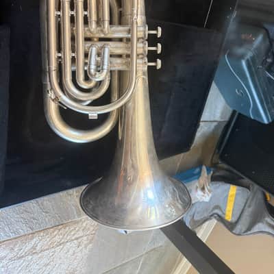 Accord brand Silver Marching Baritone Horn. Made in USA image 1