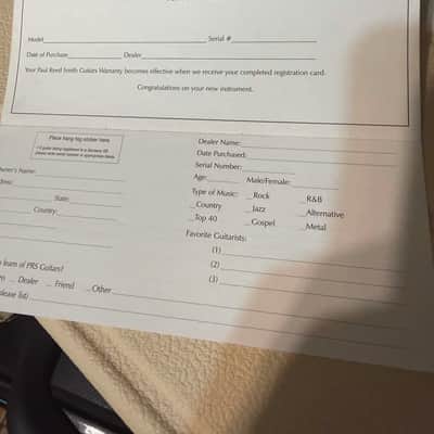 PRS Warranty Card Case Candy 1990's image 2