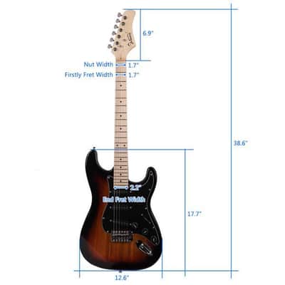 Glarry GST Stylish Electric Guitar Kit with Black Pickguard Sunset Color-as picture image 15