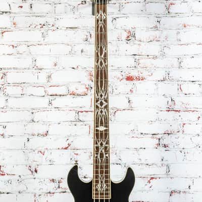 Schecter - Devil Tribal - Early 2000s Double-Cut Electric Bass Guitar - w/ Bag, Black - x3911 USED image 3