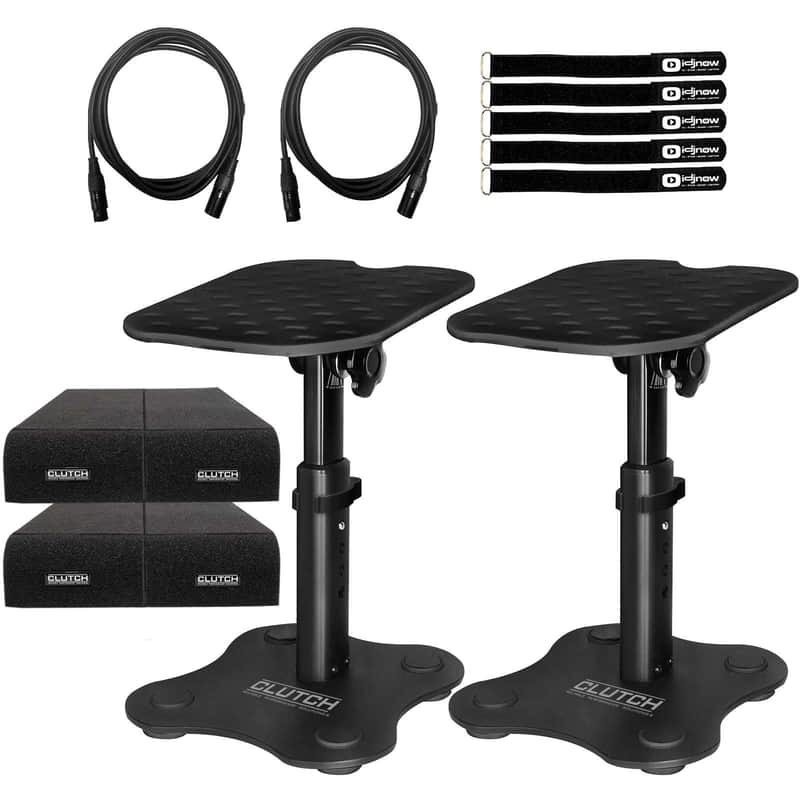 Clutch CL-DMS250 Desktop Studio Monitor Speaker Stands w/ Monitor Isolator Pads image 1