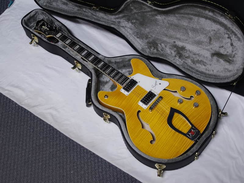 Hagstrom Super Viking Semi Hollow Dandy Dandelion NEW Electric Guitar Amber image 1
