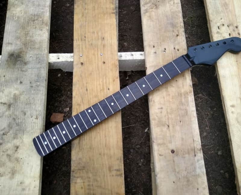 22 SS MODERN BLACK ST GUITAR NECK REPLACEMENT DIY FITS OEM image 1