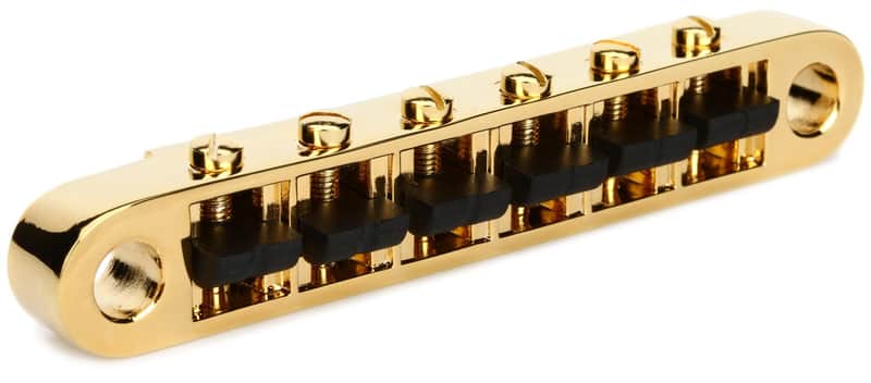 Graph Tech PS-8863-G0 ResoMax NV2 6mm Tune-o-matic Bridge with String Saver Saddles - Gold image 1