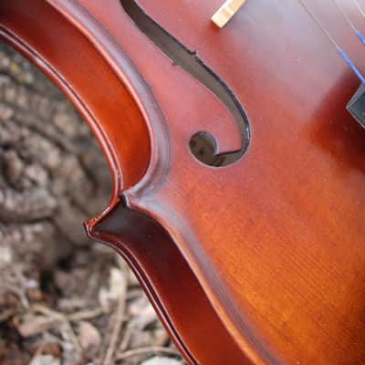 John Juzek 85 Violin Outfit with Case and Bow 4/4 size - Shaded Amber/Tobacco Brown Matte image 18