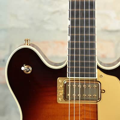 GRETSCH Broadkaster LX Figured Center Block - w/Bigsby, Gold Hardware & Ebony - Havana Burst image 8