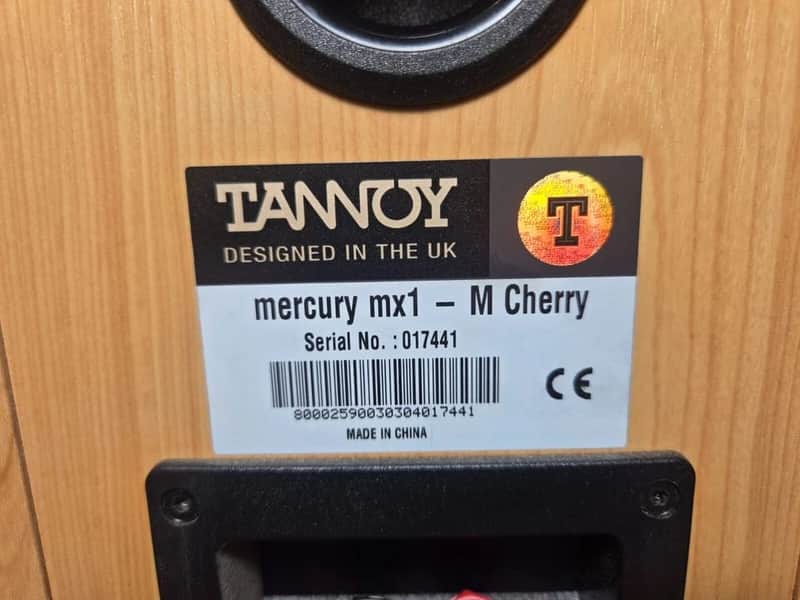 Pair TANNOY Mercury MX-1 M Cherry Bookshelf Hi Fi Speakers, WORKS