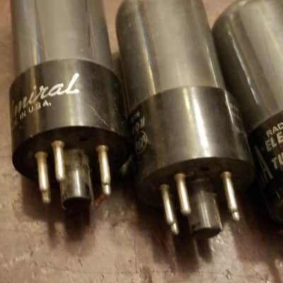 RCA Matched Pair (2) 6V6GT AT1000 TESTED Vacuum Tubes greyglass black plate Beam Power 6V6 1945-1958 image 8