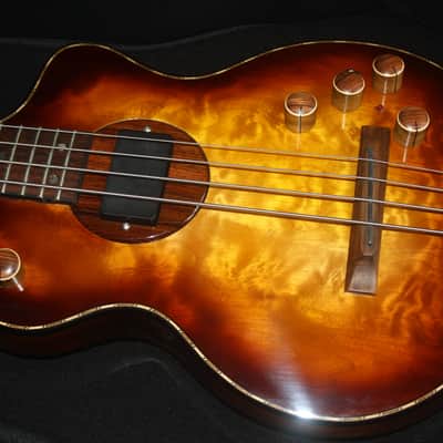 Rick Turner Model 1 Bass Guitar Quilted Maple With Sunburst & Fancy Purfling-New Mint image 3