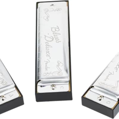 Fender Blues Deluxe Harmonica 3-pack with Case