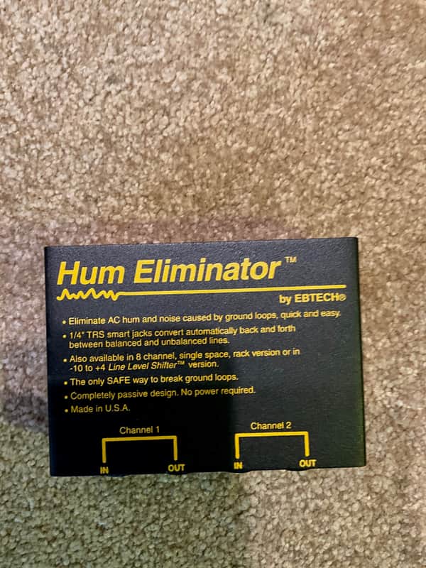 Ebtech LLS-2 Dual Channel Line Level Shifter/Hum Eliminator 2010s - Black image 1