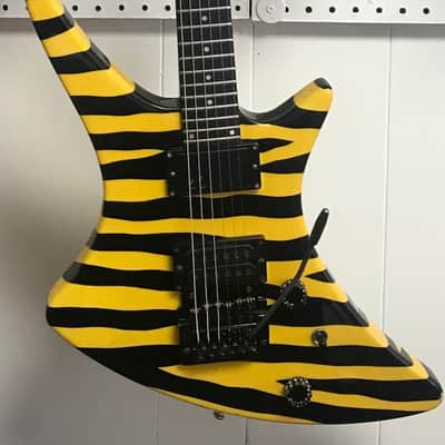 Guild X-79 Striped 1980s. Yellow & Black Zebra stripes w/OHSC & Trem Arm image 1