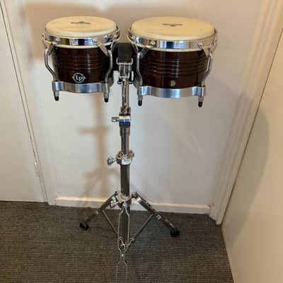 L.P. Matador M201 Bongos with M245 Stand  - Siam Oak (Almond Brown) image 6