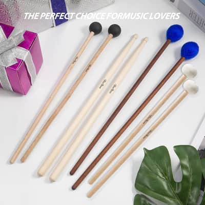 4-Pair Drum Mallet Set – Felt, Rubber & 5A Mallets with Carrying Bag for Timpani, Marimba, Xylophone & Percussion image 7