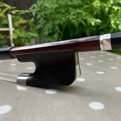 Double Bass French Bow - G.B.Bows - Snakewood Model - Silver Mounted image 2