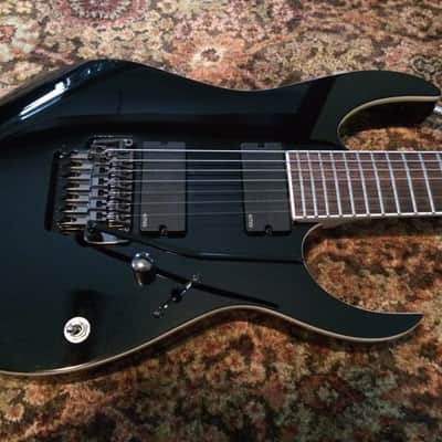 Ibanez RGIR27E Iron label RG 7 String w/ EMG 707, Stutter Switch in Black with White Binding image 2