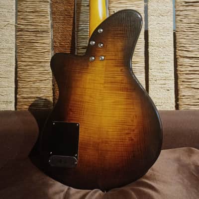 -PeaceQ- Custom Acoustic Electric Bass, 2 piezo + Bartolini HB, Sunburst -2023- image 5