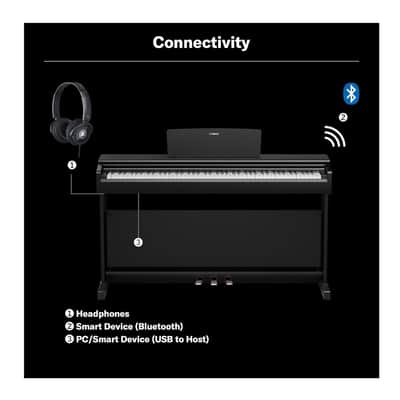 Yamaha Arius YDP-146 88 Key Weighted Digital Home Piano with Bench (White) image 7