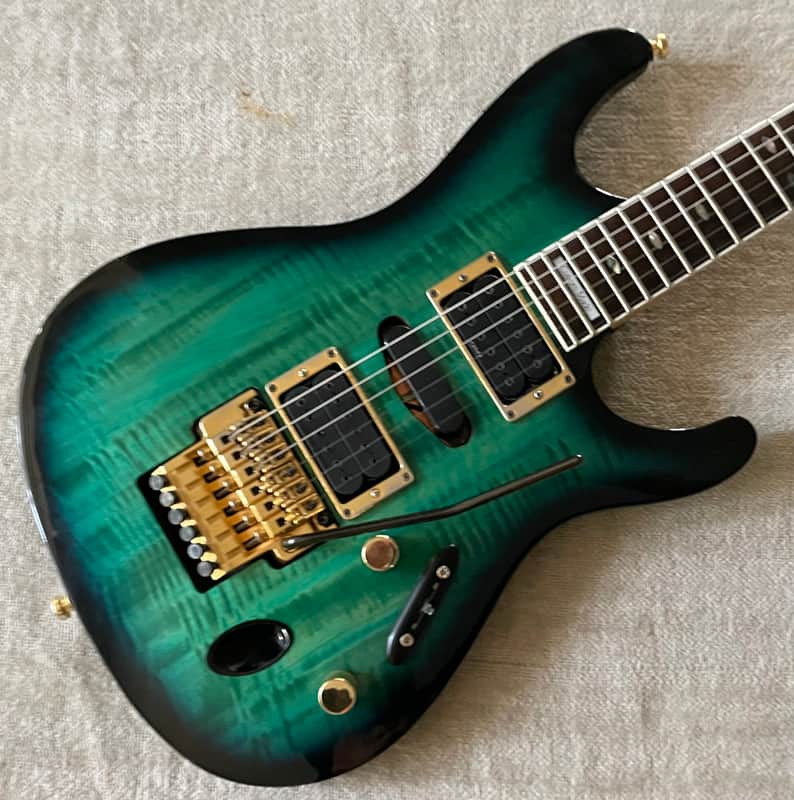 1996 Ibanez S540FM Transparent Turquoise S Series Guitar MIJ