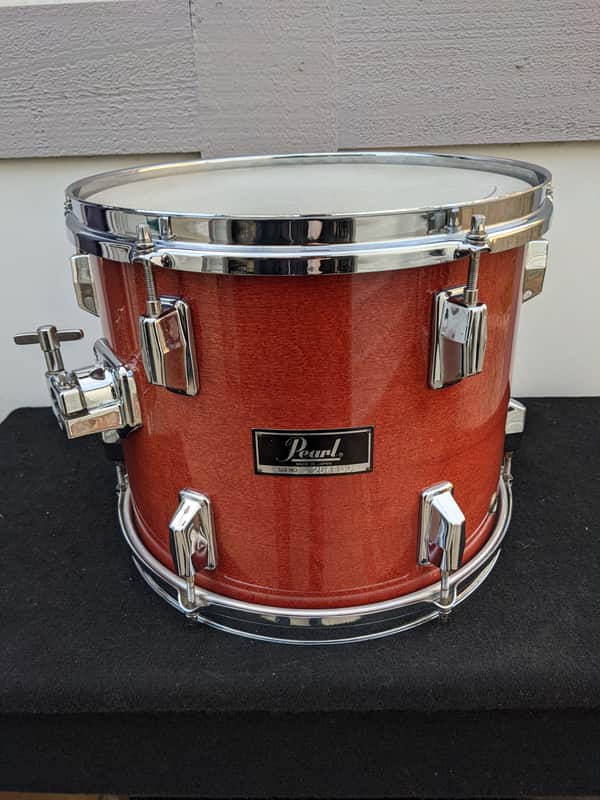 Early 1980s Pearl Made In Japan 10 x 12" Pro Maple Shell Red Lacquer Tom - Looks And Sounds Great! image 1