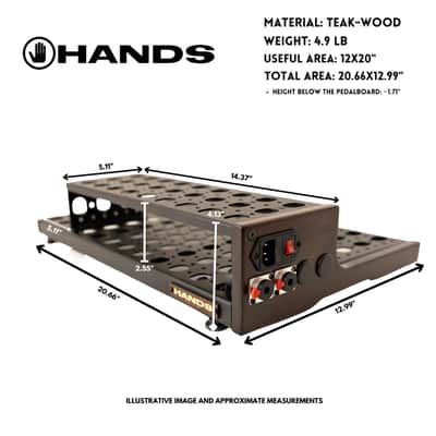Pedalboard VTX 12x20 With Softcase Luxury - Imbuia - with Riser -Hands Custom image 2