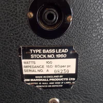 Marshall 1960 B cab 4 x 12 100 watt speaker cabinet Celestion G12M-25 1973 Black image 6