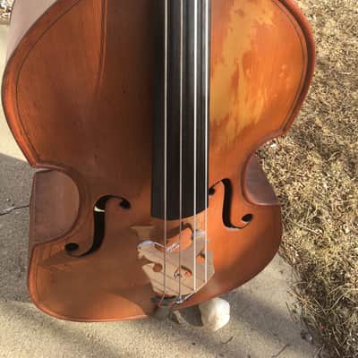 Alcoa ALUMINUM upright bass 1930s Faux wood finish image 1